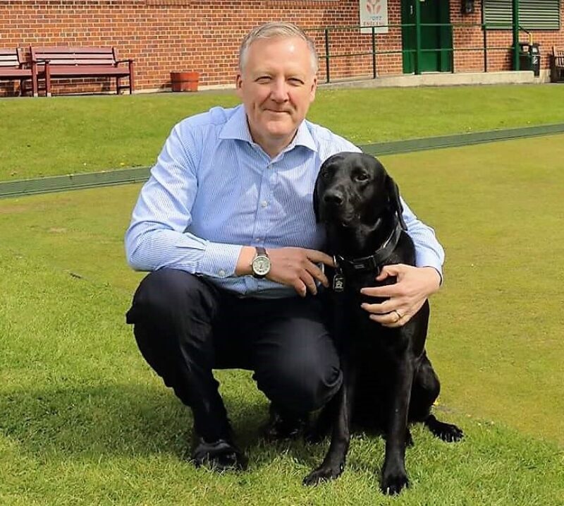 Lord Beamish with his Labrador Biff